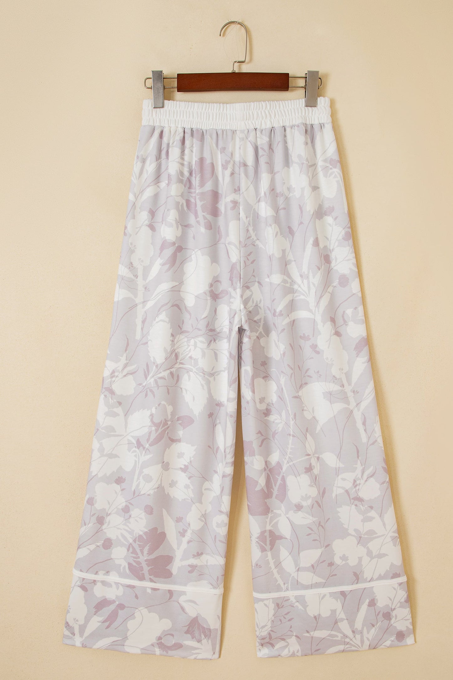 Floral Elastic Waist Wide Leg Pants