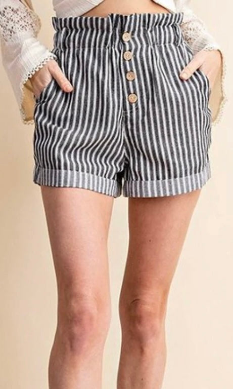 Striped Paper Bag Shorts
