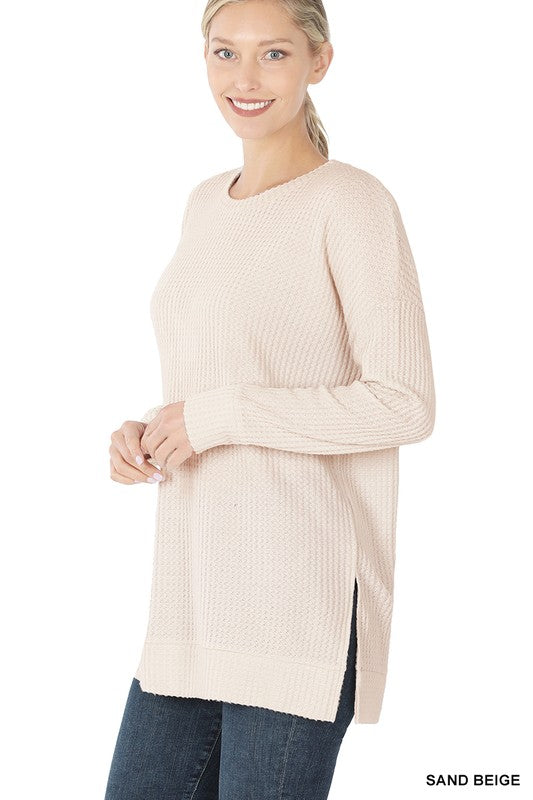 Brushed Thermal Waffle Round Neck