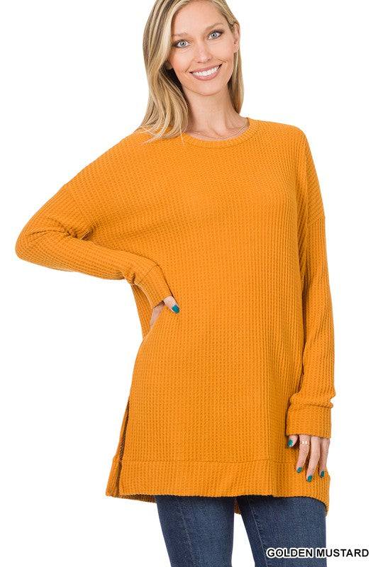 Brushed Thermal Waffle Round Neck