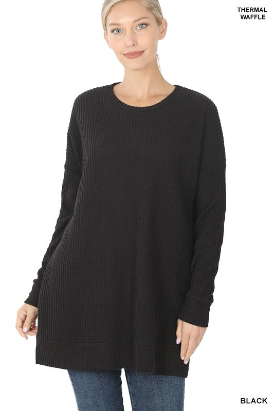 Brushed Thermal Waffle Round Neck