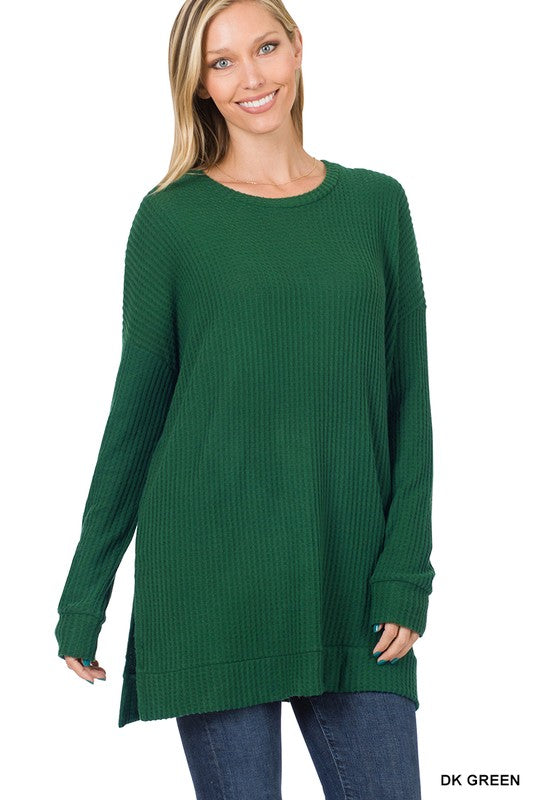 Brushed Thermal Waffle Round Neck