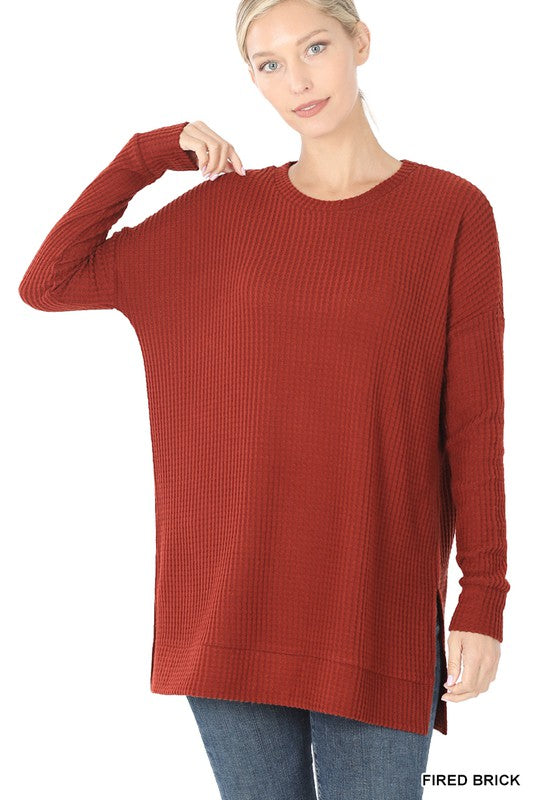 Brushed Thermal Waffle Round Neck