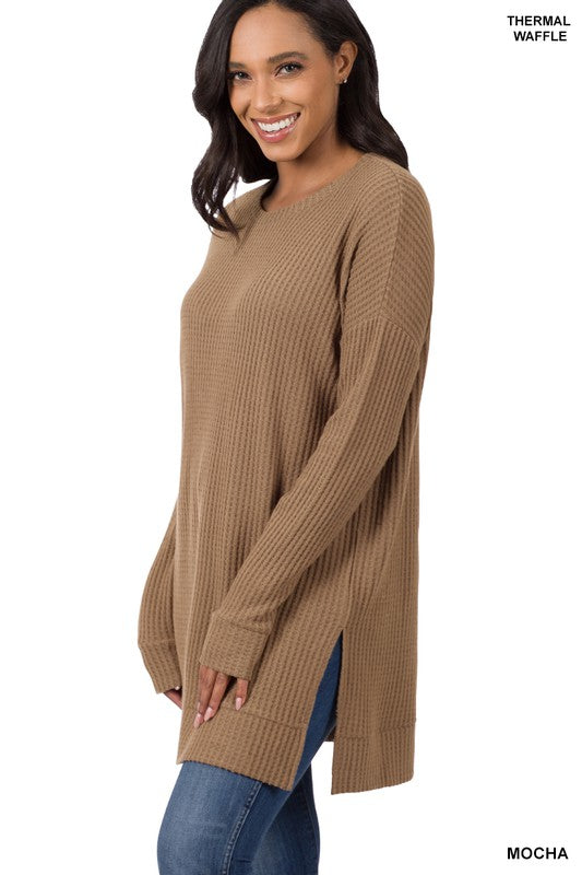 Brushed Thermal Waffle Round Neck