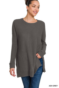 Brushed Thermal Waffle Round Neck