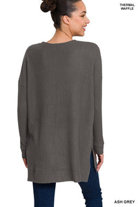 Brushed Thermal Waffle Round Neck