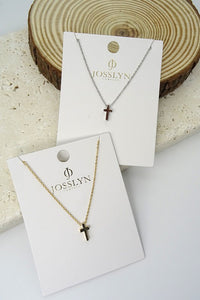 Dainty Cross Necklace - Gold