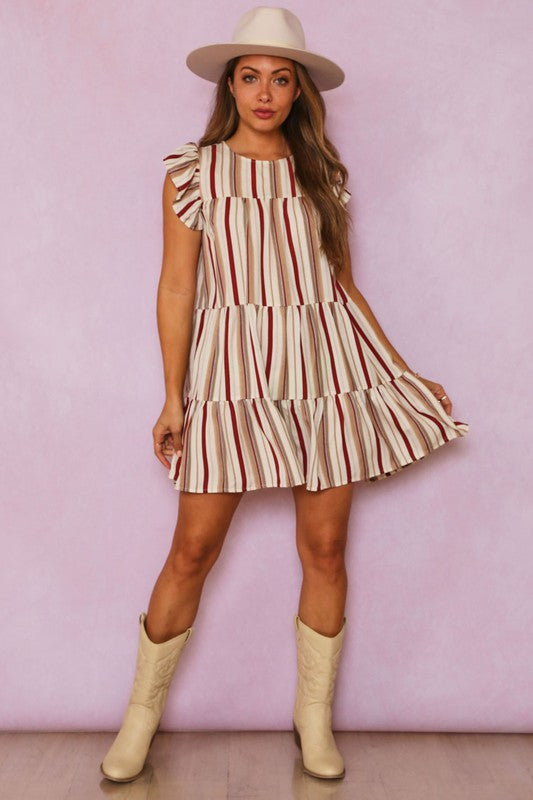 Kayleigh Dress- Autum Stripes