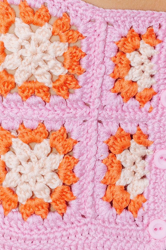 Flower Crochet Crop