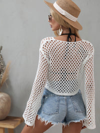 Crochet Flare Sleeve Cropped Top