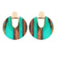 Turquoise Wood Earring