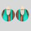 Turquoise Wood Earring