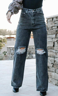 Joni Distressed Jeans - Black